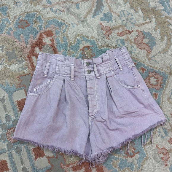 We The Free Pants - We The Free Light Purple Frayed Jean Shorts